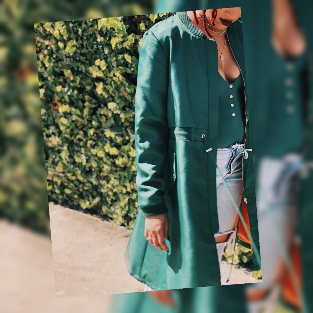 Trench bomber jacket